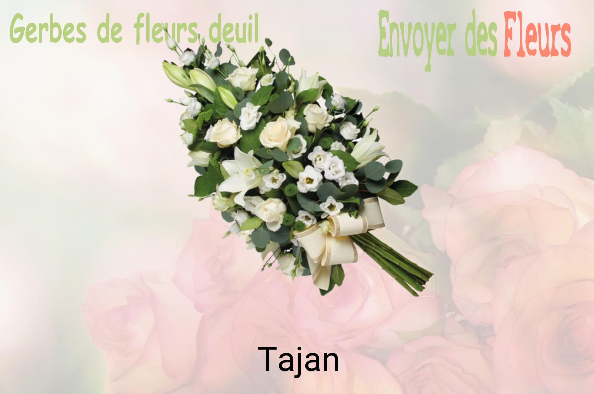 Gerbe de fleurs de deuil livrée à Tajan